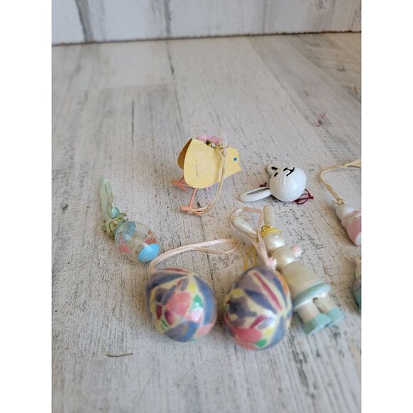 rabbit bunny chick fell egg mini ornament variety spring Decor set - Picture 6 of 9